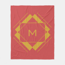 Uw monogram in Geometrische Patroondekens Fleece Deken