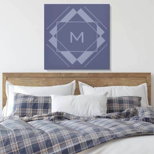Uw monogram in het canvas Geometric Pattern Afdruk (Insitu (Slaapkamer))