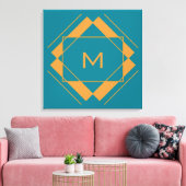 Uw monogram in het canvas Geometric Pattern Afdruk (Insitu (Woonkamer))
