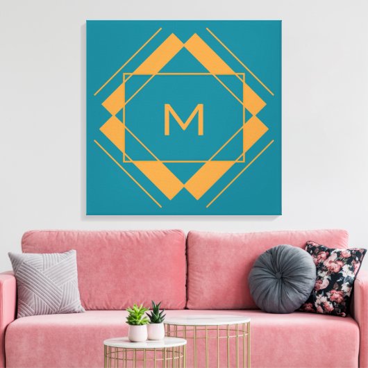 Uw monogram in het canvas Geometric Pattern Afdruk (Insitu (Woonkamer))