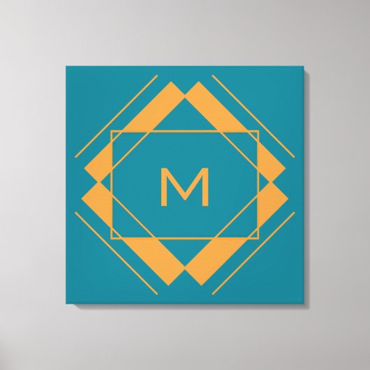 Uw monogram in het canvas Geometric Pattern Afdruk (Voorkant)