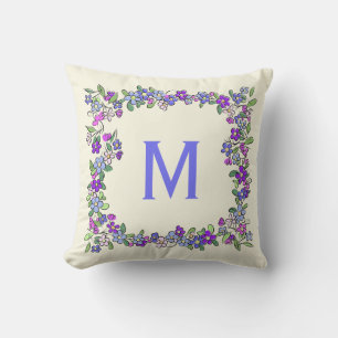 Uw Monogram in het Lijst van de Bloem werpt Buitenkussen