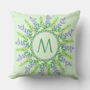 Uw monogram in Leaf Lijst gooit kussen