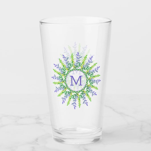 Uw monogram in Lijst glas met leder (Voorkant)