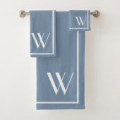 Uw monogram in vervaagde denim kleur bad handdoek (Insitu)