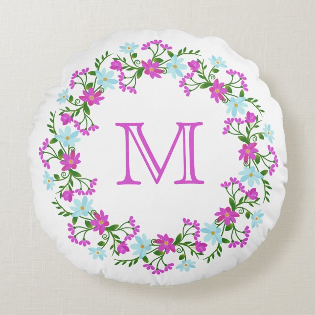 Uw Monogram in Vloerlijk Lijst werpt kussen (Voorkant)