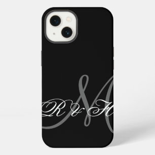UW MONOGRAM INITIALEN EENVOUDIG ZWART GRIJS iPhone 13 HOESJE