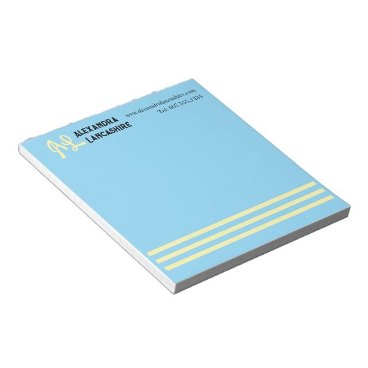 Uw monogram label - veelkleurig notitieblok (Schuin)