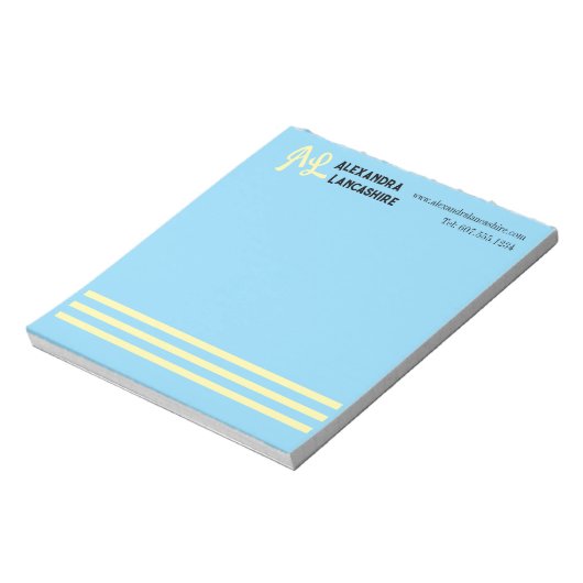 Uw monogram label - veelkleurig notitieblok (Linkerzijde)