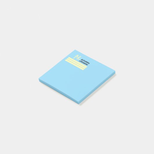 Uw monogram labels - veelkleurig post-it® notes (Schuin)