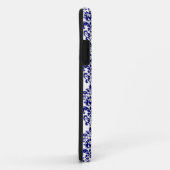 Uw monogram, Navy Blue Damask Pattern 2 Case-Mate iPhone Case (Achterkant/rechts)