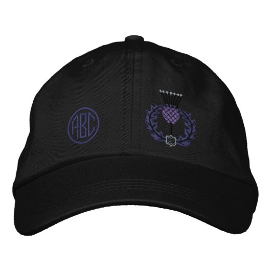 Uw Monogram Schotse Thistle Scotland in Black Pet (Voorkant)