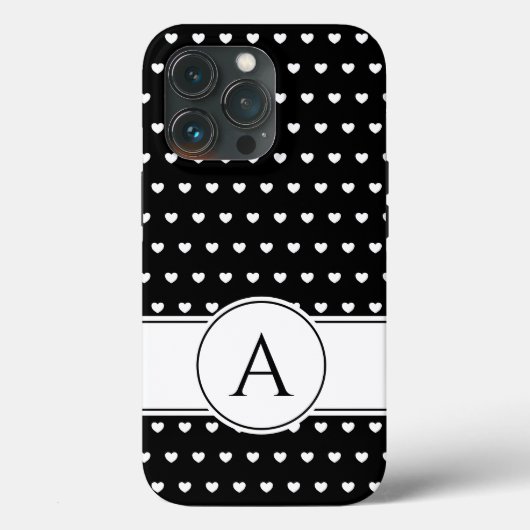 Uw monogram stijlvol zwart en wit  Case-Mate iPhone case (Achterkant)