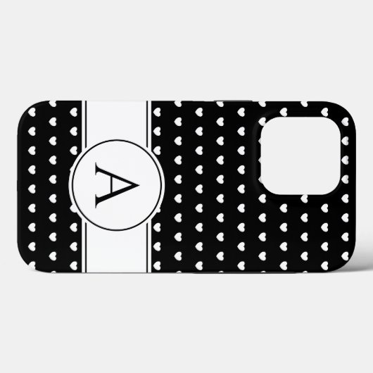 Uw monogram stijlvol zwart en wit Case-Mate iPhone case (Achterkant (horizontaal))