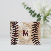 Uw Monogram Vintage Honkbal Postkaarten (Staand voorkant)