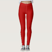 Uw monogram voor Staat en Aangepaste Kleur Leggings (Voorkant)