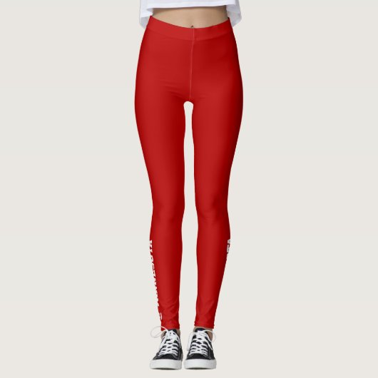 Uw monogram voor Staat en Aangepaste Kleur Leggings (Voorkant)