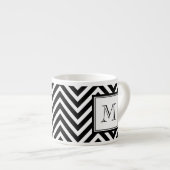 UW MONOGRAM, ZWARTE CHEVRON ESPRESSO KOP (Voorkant rechts)