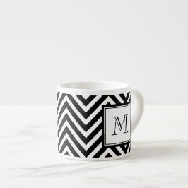 UW MONOGRAM, ZWARTE CHEVRON ESPRESSO KOP