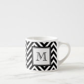 UW MONOGRAM, ZWARTE CHEVRON ESPRESSO KOP (Rechts)