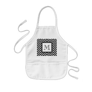 UW MONOGRAM, ZWARTE CHEVRON KINDER SCHORT