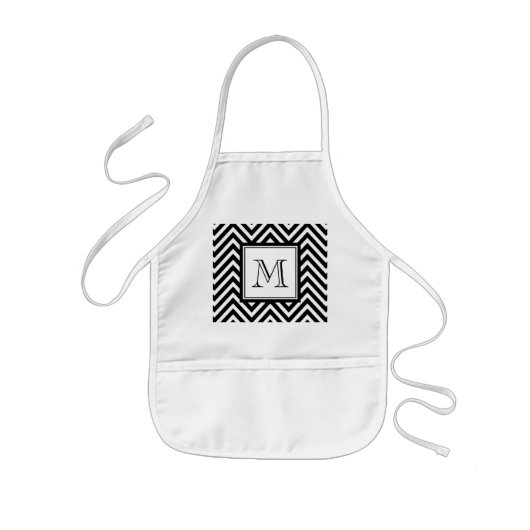 UW MONOGRAM, ZWARTE CHEVRON KINDER SCHORT (Voorkant)