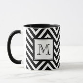UW MONOGRAM, ZWARTE CHEVRON MOK (Links)