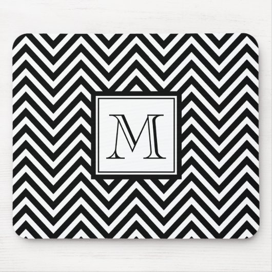 UW MONOGRAM, ZWARTE CHEVRON MUISMAT (Voorkant)
