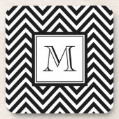 UW MONOGRAM, ZWARTE CHEVRON ONDERZETTER (Voorkant)
