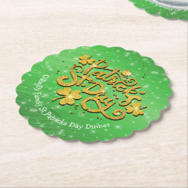 Uw Naam Bericht St Patricks Dag Gouden Klaver Kartonnen Onderzetters