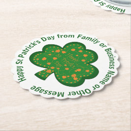 Uw Naam Bericht St Patricks Dag Groene Klaver Kartonnen Onderzetters
