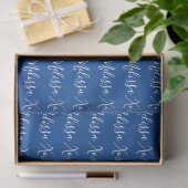 Uw naam donkerblauw tissuepapier (Geschenk)