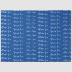 Uw naam donkerblauw tissuepapier