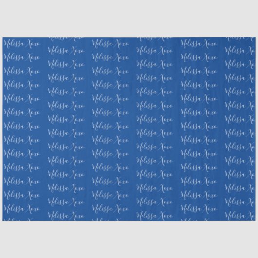 Uw naam donkerblauw tissuepapier (Voorkant)