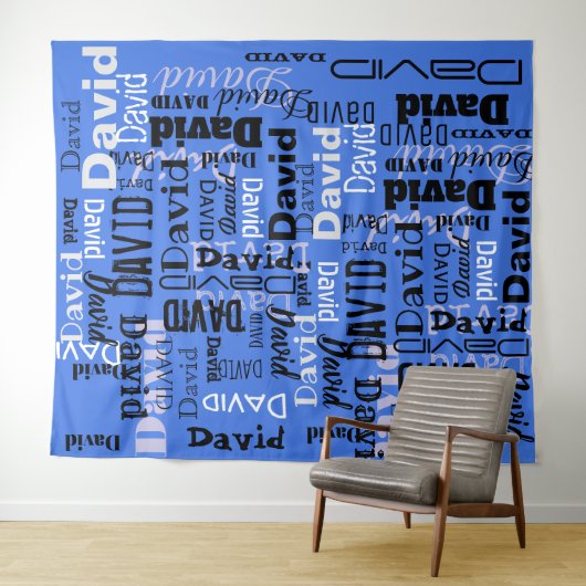 Uw NAAM Feestbord Stap en Herhaal Verjaardag Wandkleed (In Situ (horizontaal))