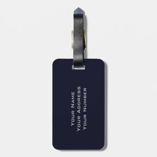 Uw naam & grijs navyblauwe strepen bagagelabels (Achterkant verticaal)