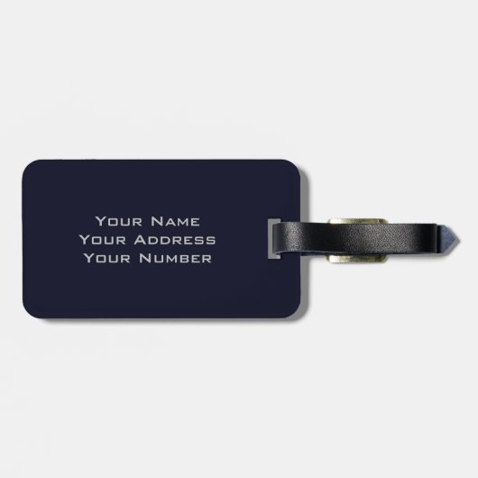 Uw naam & grijs navyblauwe strepen bagagelabels (Achterkant horizontaal)