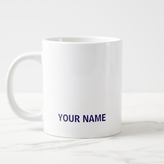 Uw naam hier Aangepaste Eenvoudige Stijlvolle Koff Grote Koffiekop (Links)