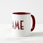 Uw naam in grote letters Monogram gepersonaliseerd Mok (Voorkant rechts)