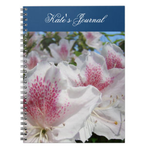 Uw Naam Journal notitieboek Roze witte Azalea's