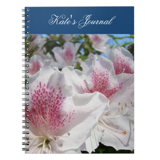 Uw Naam Journal notitieboek Roze witte Azalea's (Voorkant)