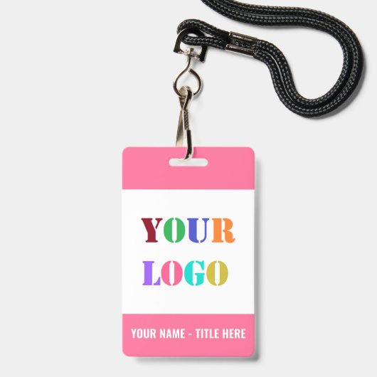 Uw Naam Logo of Foto Zakelijke Badges Voorbeeld (Voorzijde met lanyard)