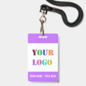 Uw Naam Logo of Foto Zakelijke Badges Voorbeeld (Achterkant met lanyard)
