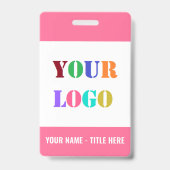 Uw Naam Logo of Foto Zakelijke Badges Voorbeeld (Voorzijde)