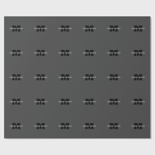 Uw naam of bedrijfsnaam | Modern mannelijk grijs Cadeaupapier (Vlak)