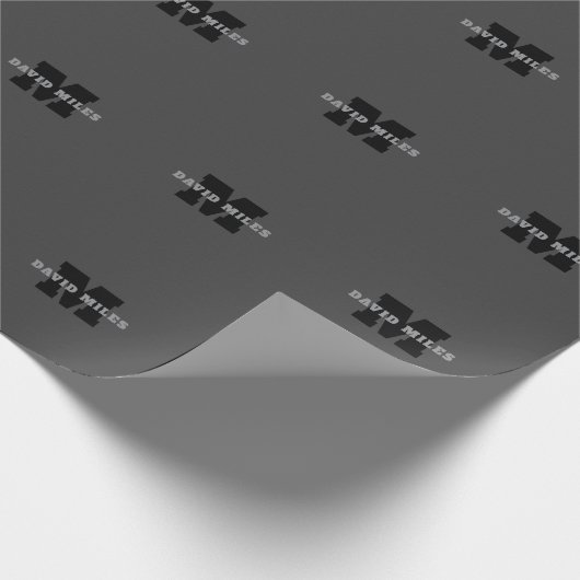 Uw naam of bedrijfsnaam | Modern mannelijk grijs Cadeaupapier (Hoek)