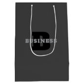 Uw naam of bedrijfsnaam | Modern mannelijk grijs Medium Cadeauzakje (Achterkant)