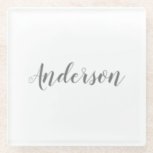 Uw naam of tekst Fancy elegante script Glazen Onderzetter
