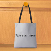 Uw naam op grijze boodschappentas tote bag