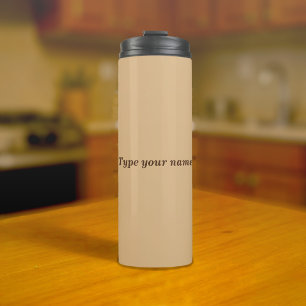 Uw naam op lichtbruine tumbler thermosbeker